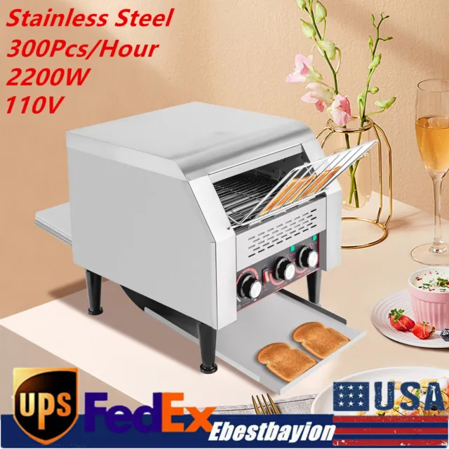 Commercial Toasting Bread Bagel Home Countertop Conveyor Toaster 300PCS Per Hour