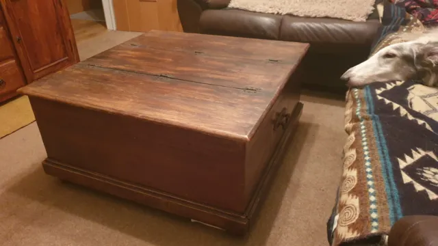 Handmade Indian storage chest coffee table square storage trunk