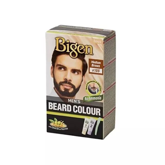 Bigen Mens Beard Color Medium Brown B105 (sans ammoniaque) - 40 g