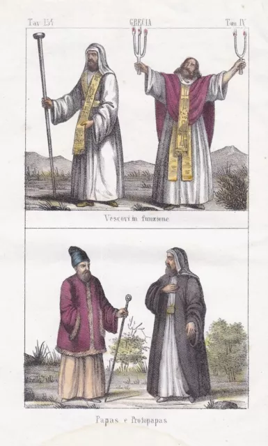 Grecia Greek Costumi Costume Tradizionale Costume Tracht Litografia 1840