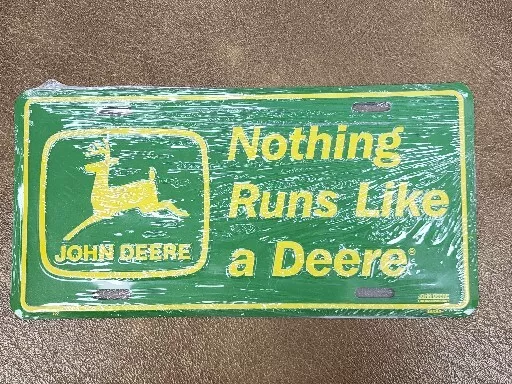 John Deere Metal License Plate Tractor Agriculture - Sealed