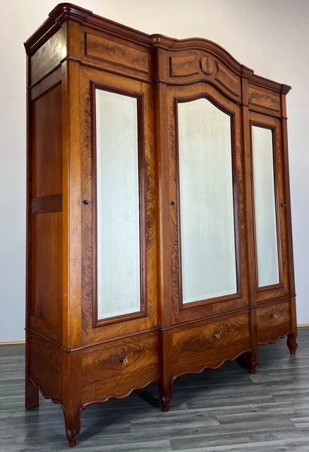 Impressive Mahogany Antique French Armoire Wardrobe with mirrors  (LOT 2216) 2