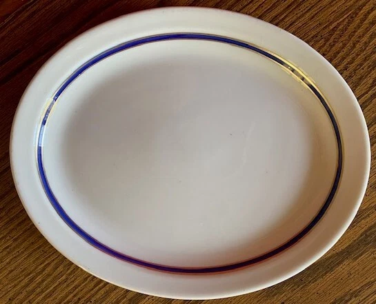 Union Pacific Railroad "The 49er" Syracuse blue & gold china platter