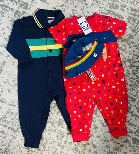 Gymboree Baby Boy Set Of Three pieces. 3-6months, 12 Months Junper And A Hat!