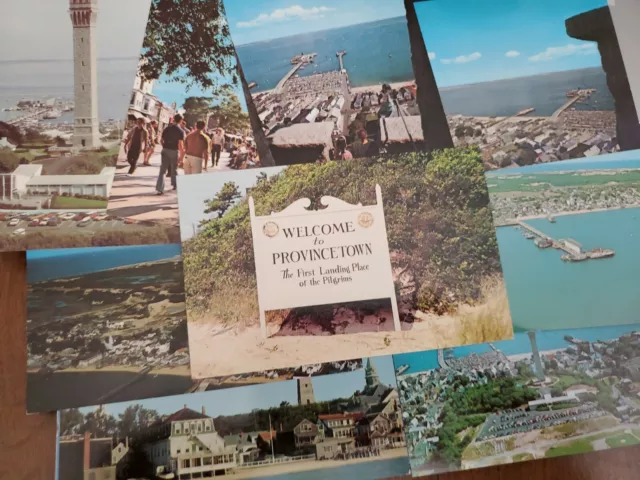Lot Of 9 Postcards Provincetown, Mass., Cape Cod, P-Town, Pilgrim Monument