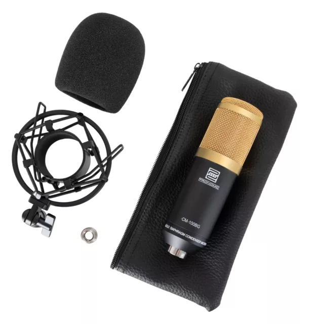 Profi Studio Mikrofon Kondensator Gesangsmikrofon XLR Microphone Spinne Schwarz