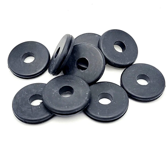 1" Panel Hole Rubber Grommets 3/8" ID for 1/16" Thick Wall Oil Proof Bushings