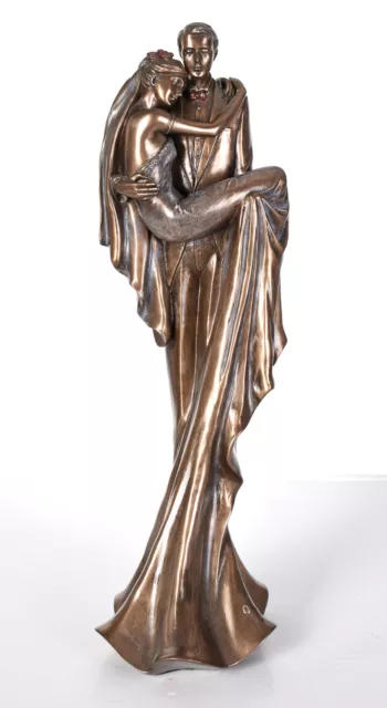 Figurine Jeunes Mariés Sculpture Mariage Mariée Statuette Voile Veronese Sig