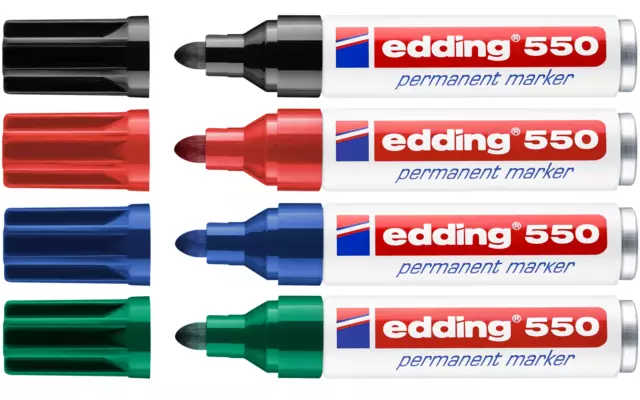 Edding 550 Permanente Marcador Permanentmarker. 3-4mm Negro, Rojo, Azul, Verde