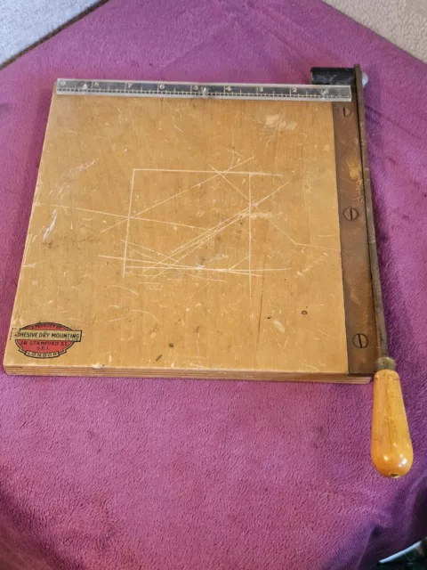 Vintage Adhesive Dry Mounting Co Paper Cutter/ Trimmer Guillotine c. 1955