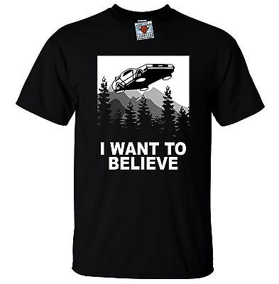 I Want to Believe Future Men's T-Shirt - Funny t shirt Sci Fi parody time travel