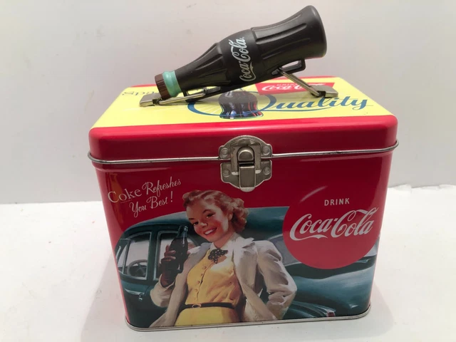 2010 Coca-Cola Lunch Box With Coke Bottle Handle 6'' X 4'' X 5''