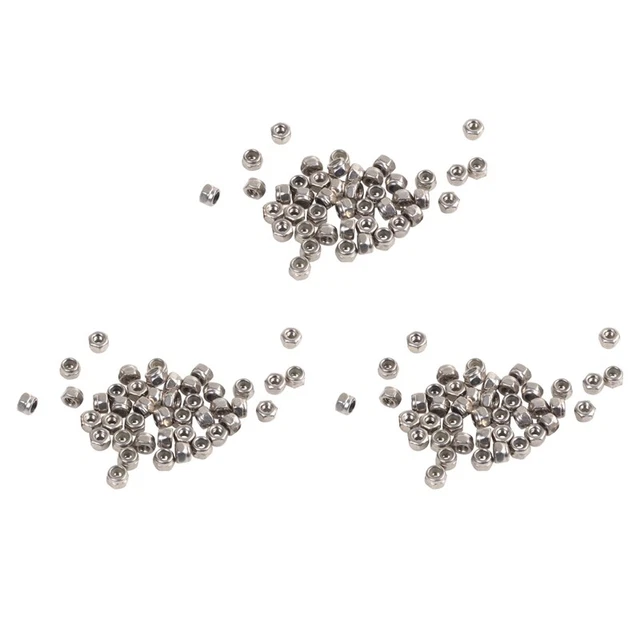 150Pcs M2 Selbstsichernde Verzinkte Nylon-Sechskantmuttern R1Y6