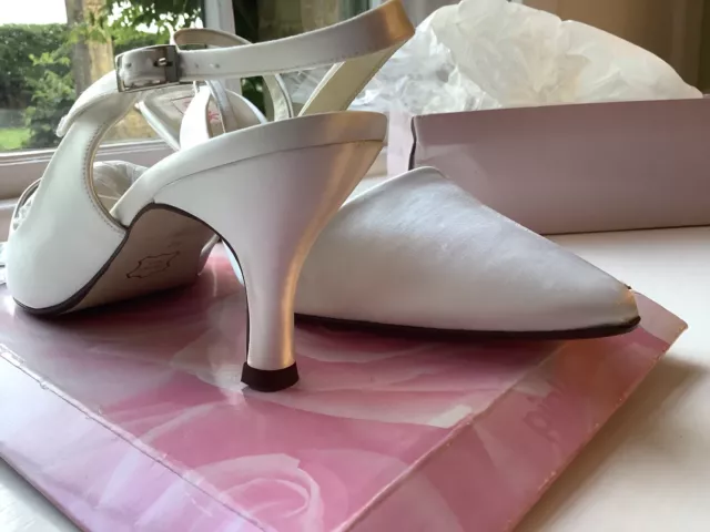 New White Satin Shoes ,Size 42 , Size 8, Pink Paradox Designer,