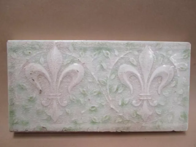Tile, Majolica, Art Nouveau, Art Deco, A.E Tile Co, border tile, antique
