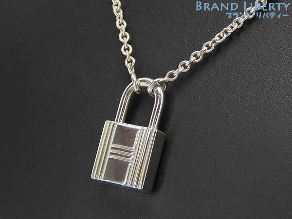 Finish Hermes Cadena Kelly Silver Necklace Pendant Choker Top Key Ring 925