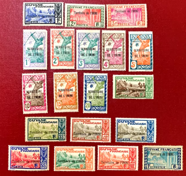 Guyane Française Stamps 19 Stamps, 1929-38 Overprint Territoire de L'ININi