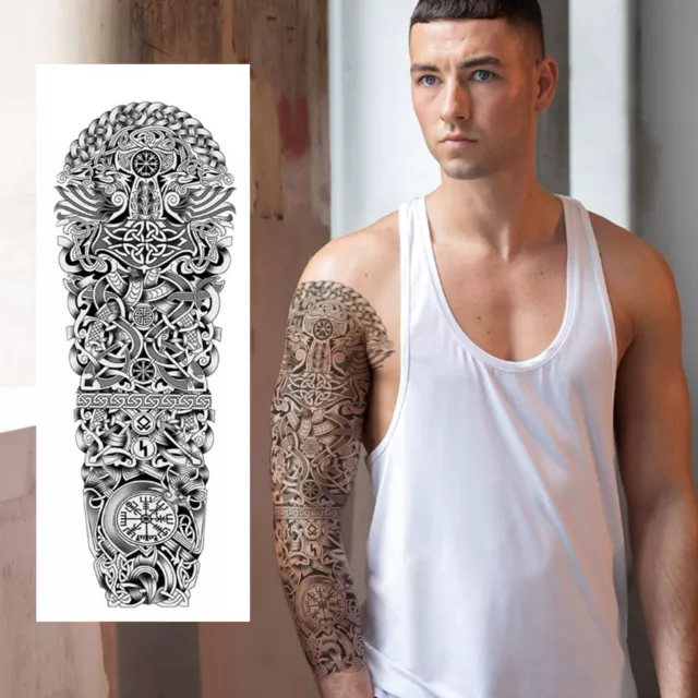 Temporary Tattoo Sleeve Full Arm Waterproof Tattoo Transfers Body Art Men Women