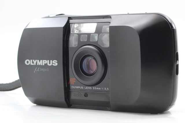 LCD Works NEAR MINT Olympus mju-1 Infinity Stylus Black 35mm Point & Shoot JAPAN