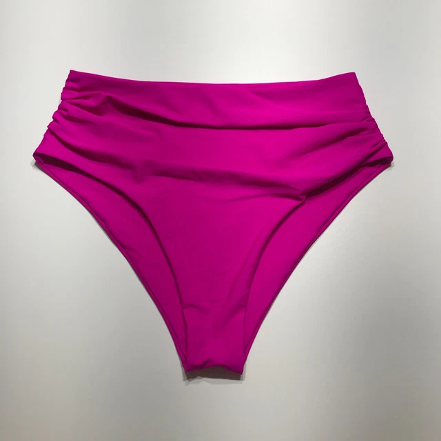ZAFUL WOMEN S LARGE 8 Nylon Bikini Bottoms Hot Pink Hipster With