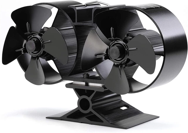 8 Blades Double Motors Fireplace Fan Dual Fan For Heater Heat Powered Stove Top