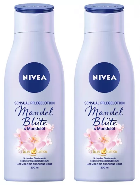 ✅ NIVEA Mandelblüte Body Lotion Körperlotion trockene Haut Mandelöl 2x 200 ml ✅