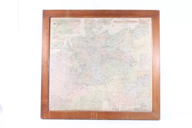 Old Map Germany Before 1945 Dr German Rich with Frame Wood