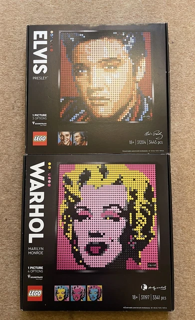 LEGO ART: ANDY Warhol's Marilyn Monroe 31197 & Elvis Presley 31204 FAST ...