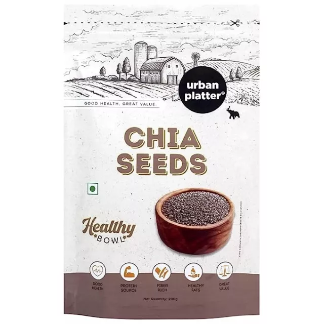 Urban Platter Healthy Bowl Raw Chia Seeds, 200 gm, Natural Free Shipping