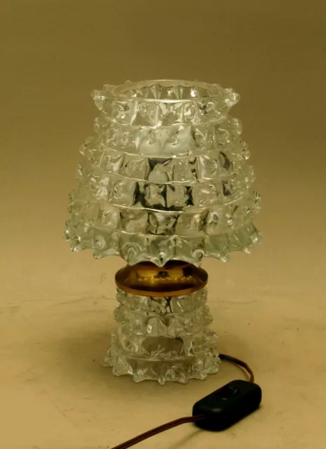 Ferro E Barovier Murano Lampada Vetro "Rostrato" Design Ercole Barovier Anni '40