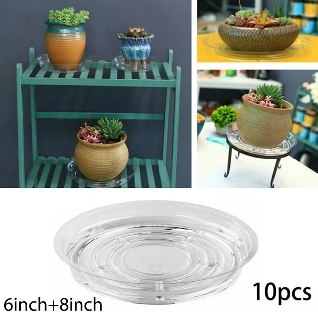 10x Jardin Fleur Pot Tapis Plante Thé Soucoupe Drip Plateau Rond Jardinage