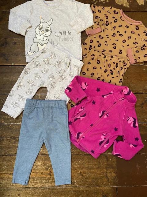 Baby girls bundle 9-12 months unicorn fleece thumper jumper leggings George PJs