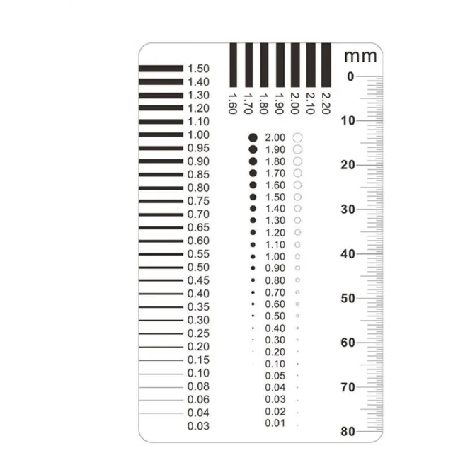 Microscope Badge Gauge Transparent Film Micrometer Stain Crack Contrast Ruler