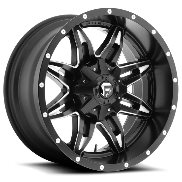4-Fuel D567 Lethal 15x10 5x4.5"/5x4.75" -43mm Black/Milled Wheels Rims 15" Inch