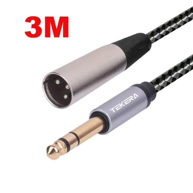 Balanced Male XLR to TRS 1/4" 6.35mm Microphone Stereo Jack Cable Lead AU