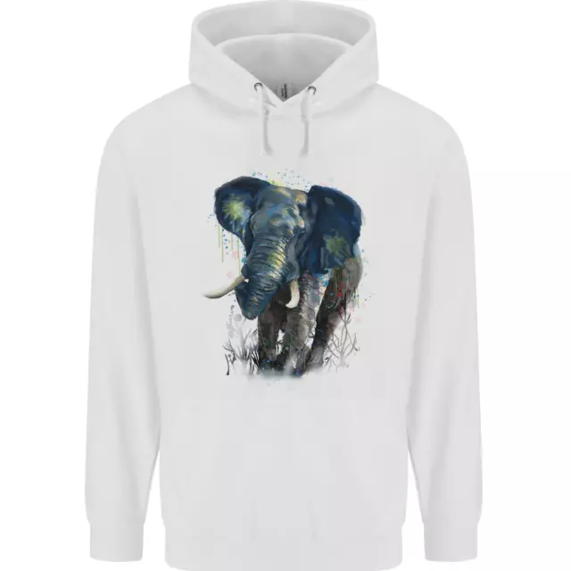 Un Grande Elefante Acquarello Bambini Felpa con Cappuccio Bambini