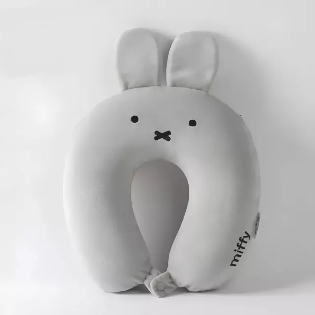 Miffy Neck Pillow Travel Memory Foam Rabbit Cute Trending Grey