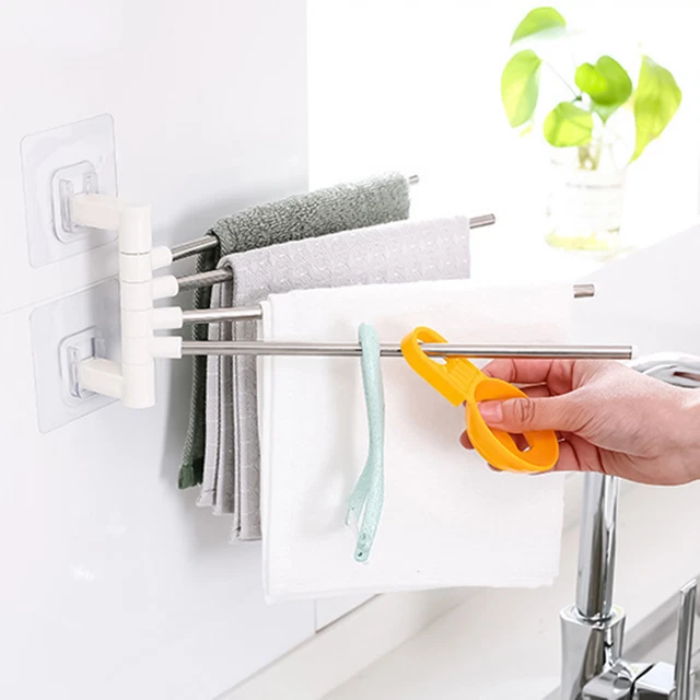 Towel Hanger Adjustable Nail-free Washing Cloth Wall Mounted Rack Lightweight