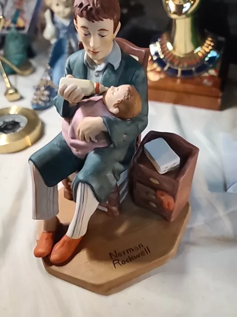 Norman Rockwell figurine americana midnight feeding Made In Korea