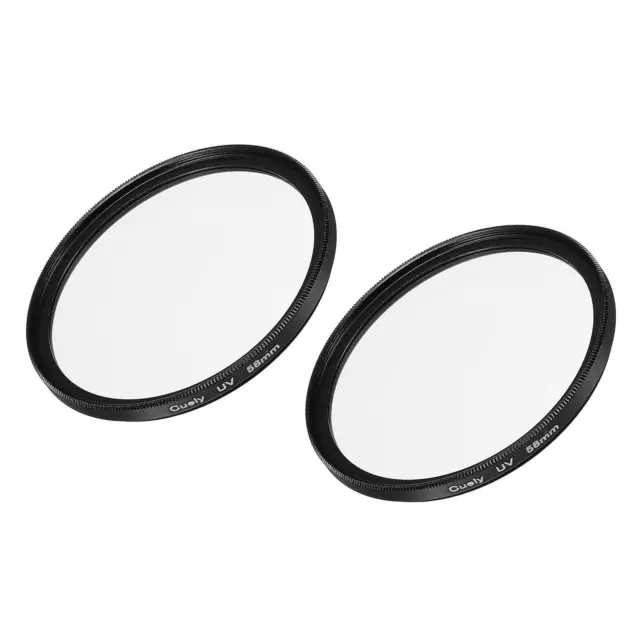 2Pcs 58mm UV Lens Filters, Slim Frame Multi-Coated Protective Lenses Filter