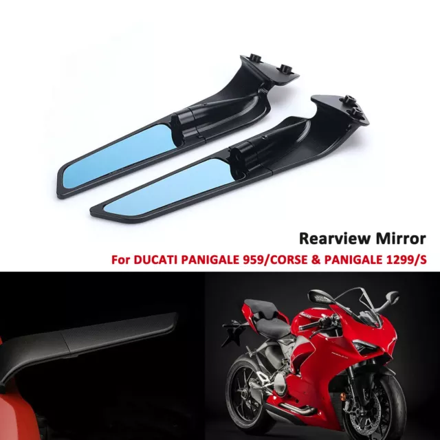 For DUCATI PANIGALE 959 Corse 1299 Rearview Mirrors Wind Wing Adjustable Mirror