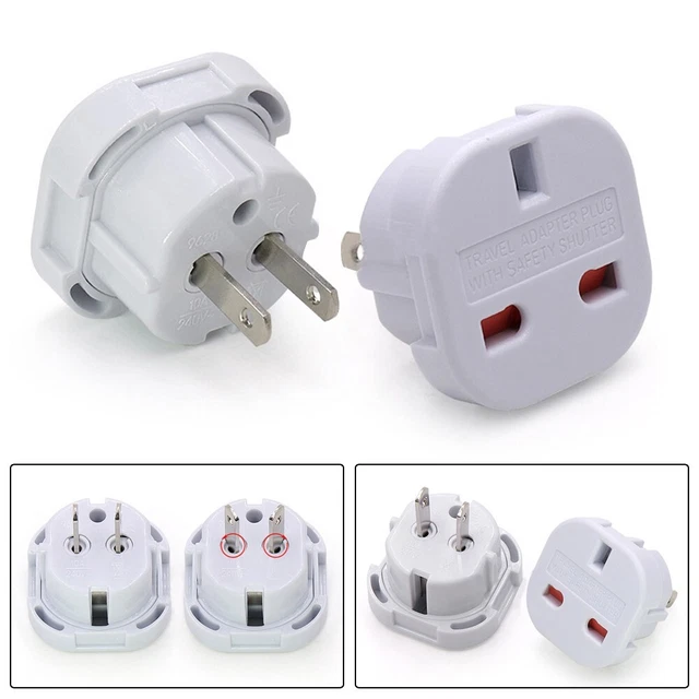 Adaptateur de prise d'alimentation fiable 2 pièces Royaume-Uni vers États-Unis