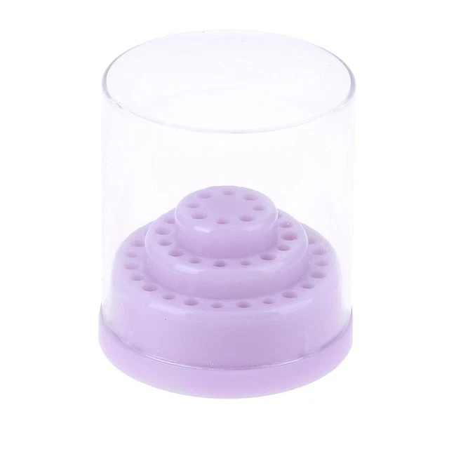 48 Holes Nail Drill Holder Stand Display Manicure Box Organizer (Purple)