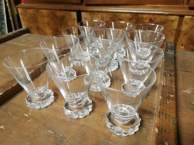 Serie De 12 Verres A Porto En Cristal Saint Louis Modele Diamant