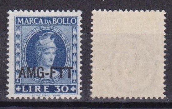 "Amg-Ftt Trieste Fiscal Revenue Lire 30-New-" Blue