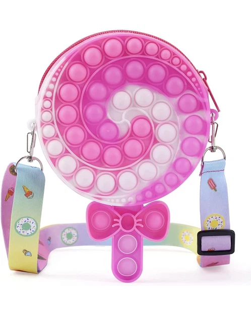 Popit Bubble Cross Body Purse Shoulder Bag Handbags Fidget Sensory Toy Kid Woman