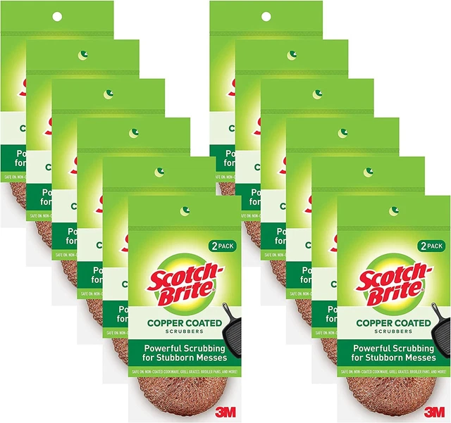 Scotch-Brite Copper Coated Scrubbing Scour Pads, 48 48 Scrubbers,