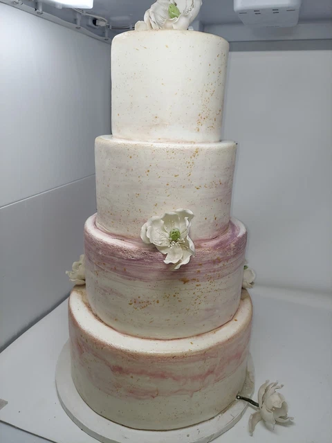 Large Fake White Cake Artificial Multi Tier Art Deco Cake Prop 4