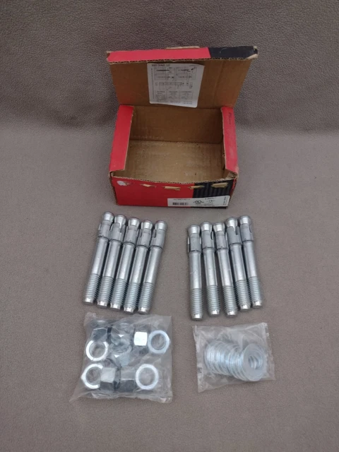 10 Hilti Kwik Bolt 3 Wedge Anchor Carbon Steel 3/4" x 5-1/2" Part Number: 282518