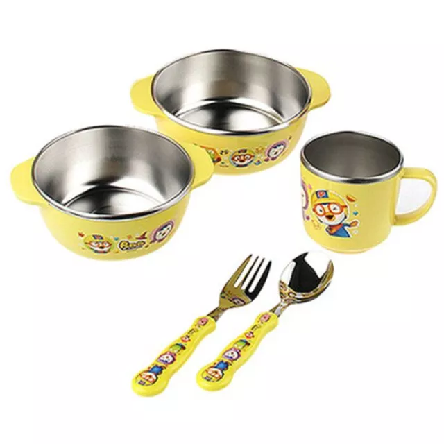 Pororo antideslizante alimentación niño bebé tazón plato cuchara taza juego...